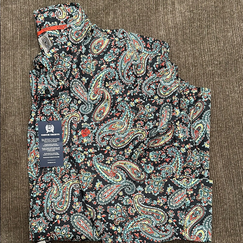 Paisley Long Sleeve Button-Up Shirt